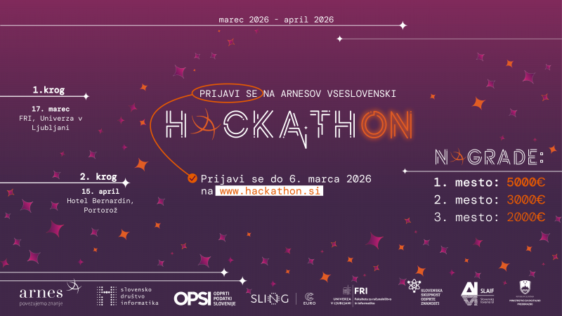 Prijavi se na tretji vseslovenski Arnesov HackathON v duhu umetne inteligence