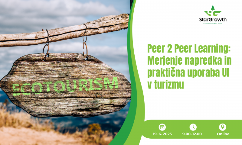 Peer 2 Peer Learning: Merjenje napredka in praktična uporaba UI v turizmu