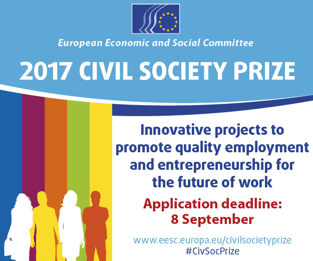 EESC civil society prize: Innovative projects to promote quality employment and entrepreneurship for the future of work