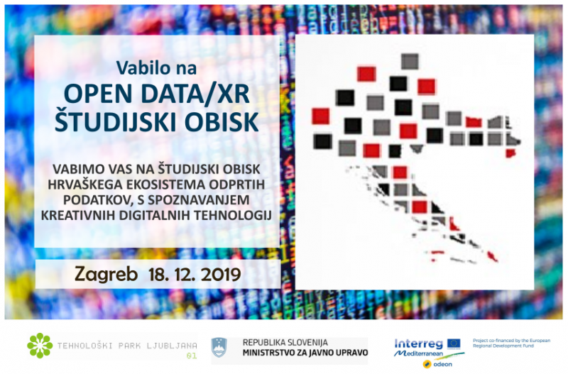 Vabilo na študijski obisk hrvaškega ekosistema odprtih podatkov, s spoznavanjem kreativnih digitalnih tehnologij v Zagrebu