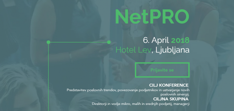 NetPRO - Poslovna in networking konferenca za mikro, mala in srednja podjetja v Sloveniji