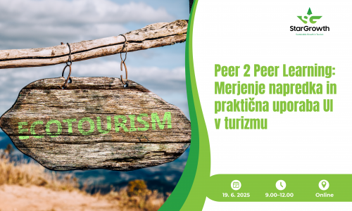 Peer 2 Peer Learning: Merjenje napredka in praktična uporaba UI v turizmu